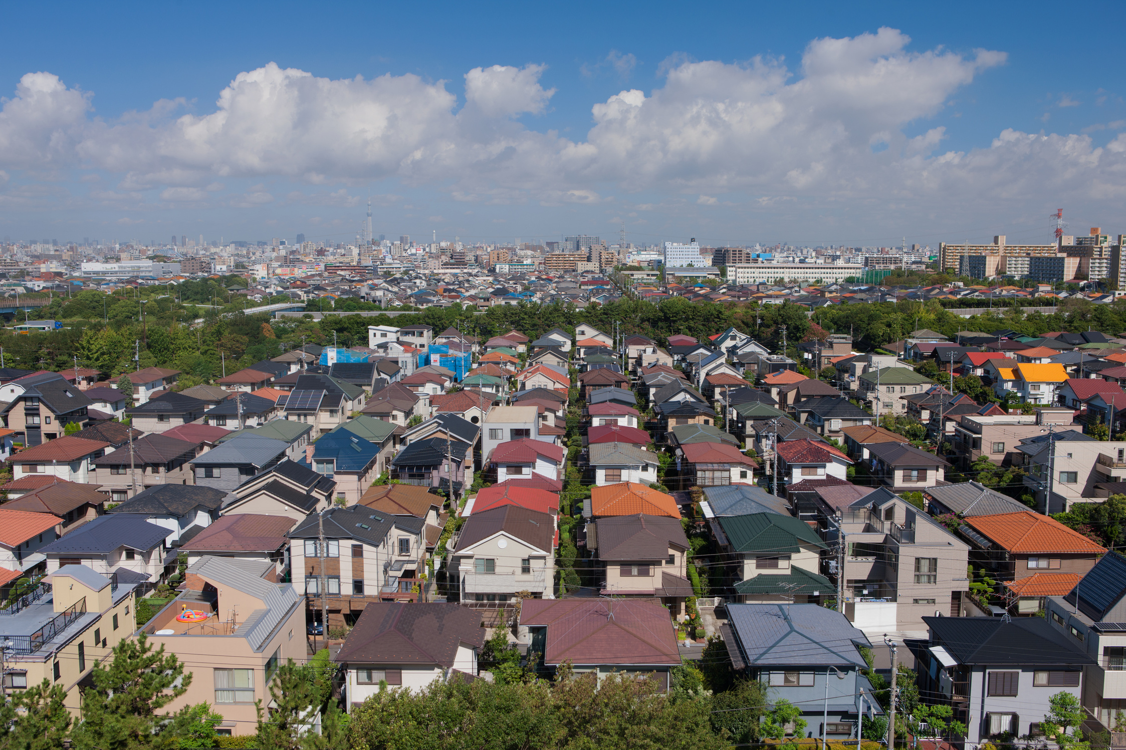 Residential area of Japan